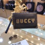 Clutch nam Gucci siêu cấp vàng đen họa tiết chấm bi