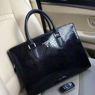 Cặp da nam Prada siêu cấp đen bóng