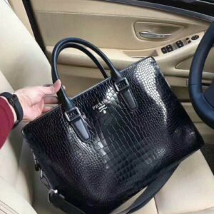 Cặp da nam Prada siêu cấp đen bóng