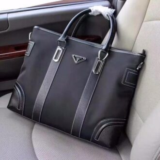 Cặp Prada nam siêu cấp đen kẻ 2 viền