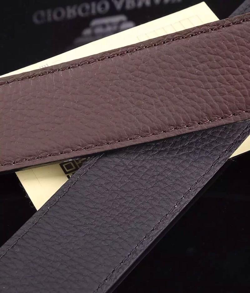 Dây lưng nam Armani đen và nâu mặt khóa logo siêu cấp