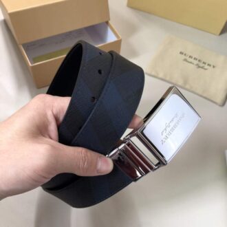 Dây lưng nam Burberry dây kẻ caro hàng siêu cấp