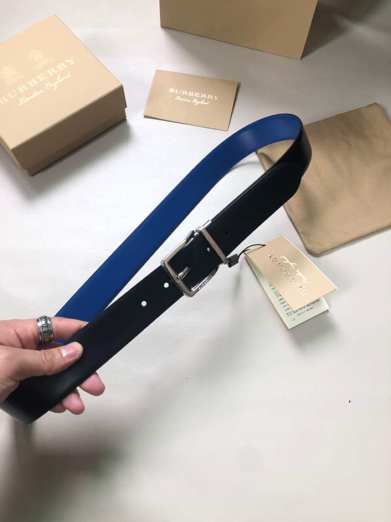 Dây lưng nam Burberry đen mặt khóa kim siêu cấp