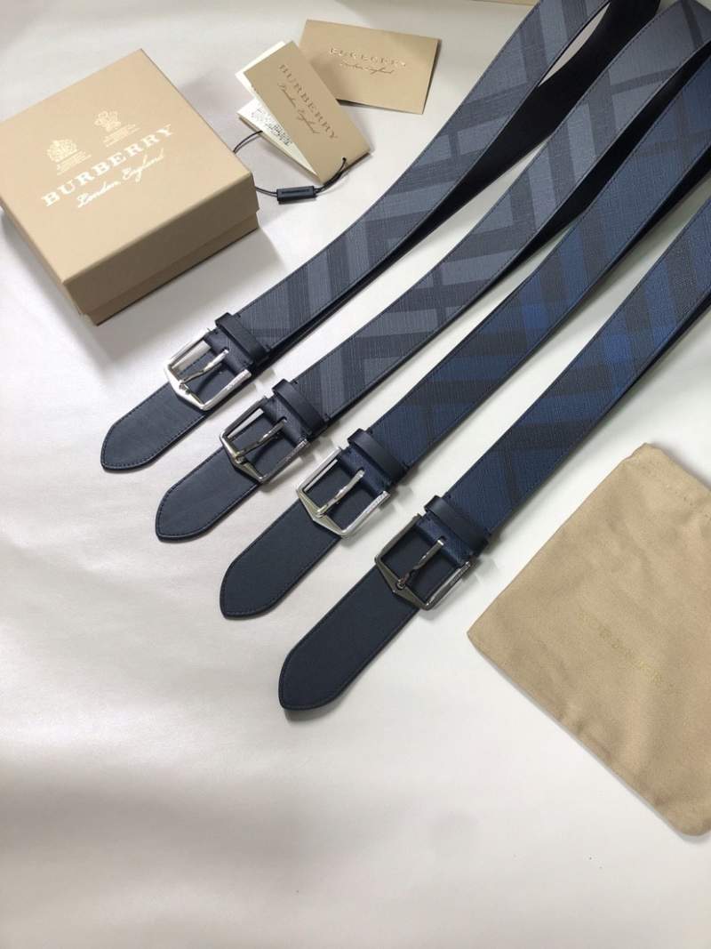 Dây lưng nam Burberry kẻ caro mặt khóa kim hàng siêu cấp