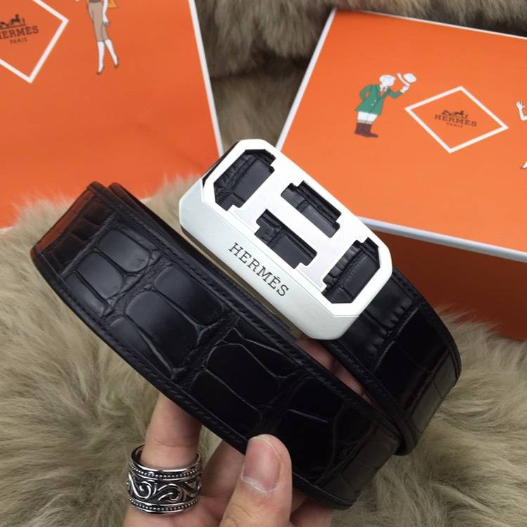 Dây nịt Hermes nam da cá sấu mặt mới siêu cấp