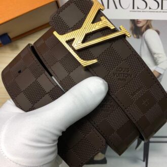 Dây nịt nam LV caro nâu và đen hàng siêu cấp