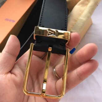 Dây nịt nam LV siêu cấp đen mặt khóa kim