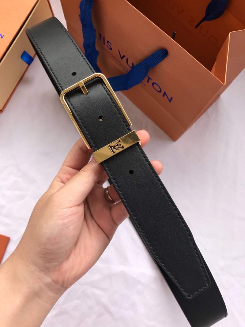 Dây nịt nam LV siêu cấp đen mặt khóa kim