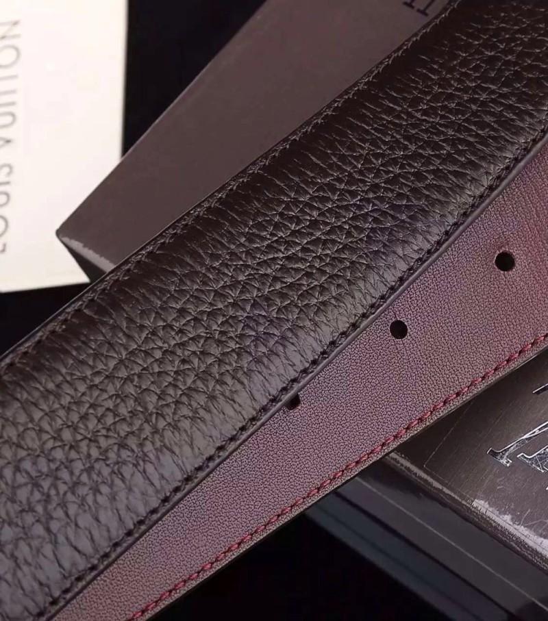 Dây nịt nam LV nâu mặt khóa kim trắng siêu cấp