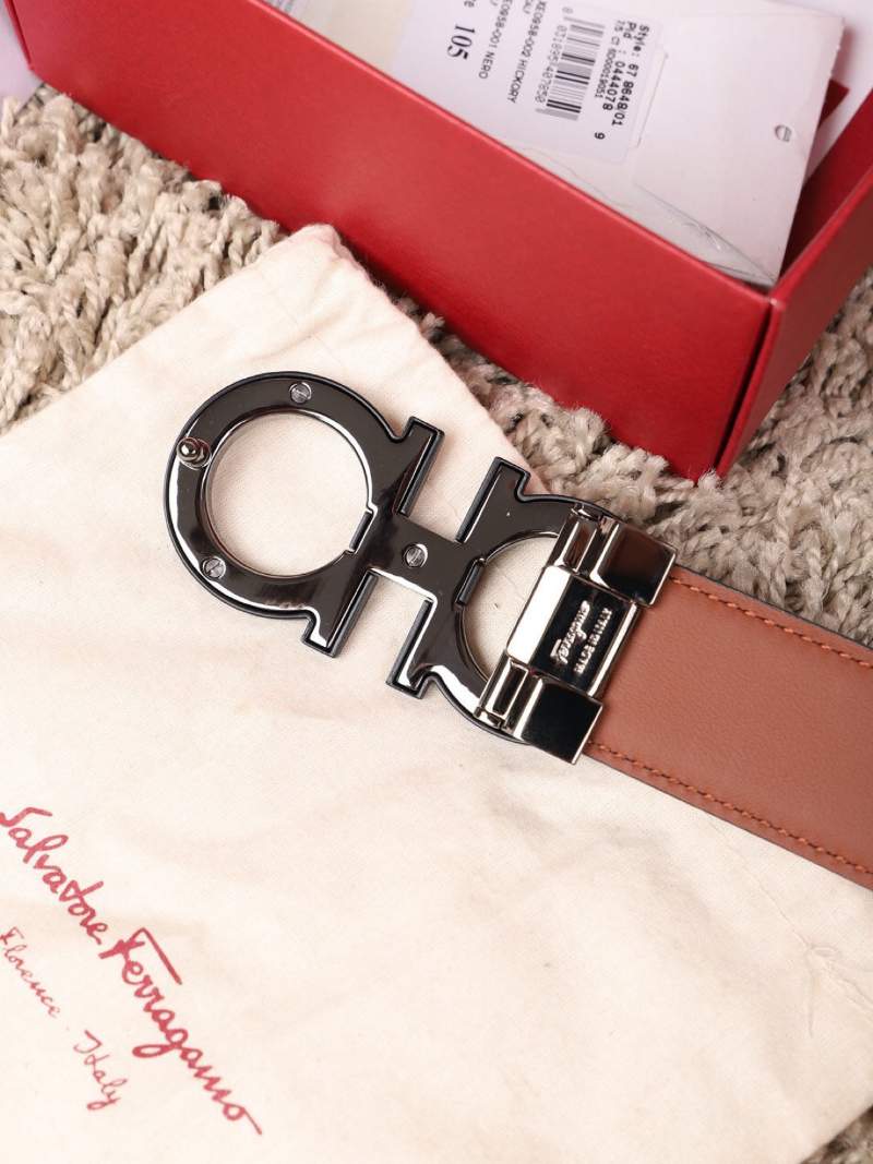 Dây nịt nam Salvatore Ferragamo mặt đen đỏ siêu cấp