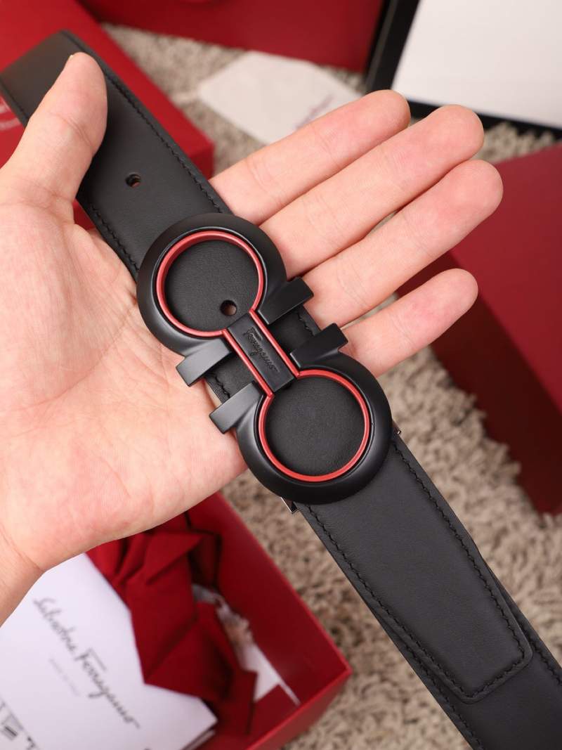 Dây nịt nam Salvatore Ferragamo mặt đen đỏ siêu cấp