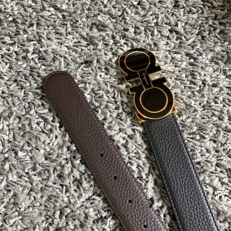 Dây nịt nam Salvatore Ferragamo mặt đen vàng siêu cấp