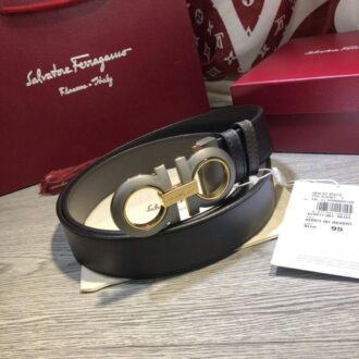 Dây nịt nam Salvatore Ferragamo mặt vàng trắng siêu cấp