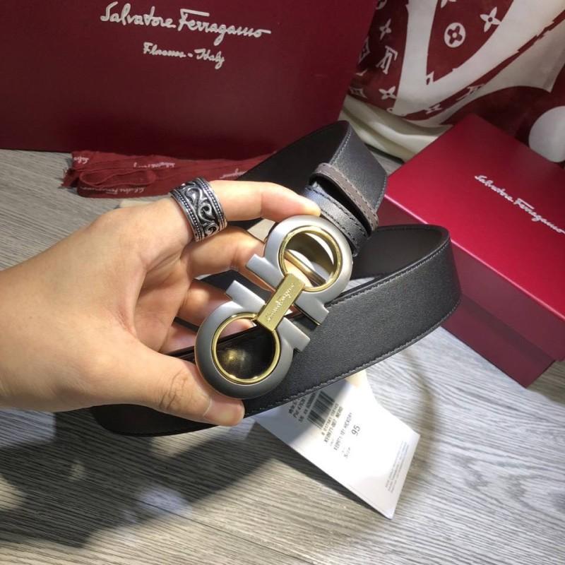 Dây nịt nam Salvatore Ferragamo mặt vàng trắng siêu cấp