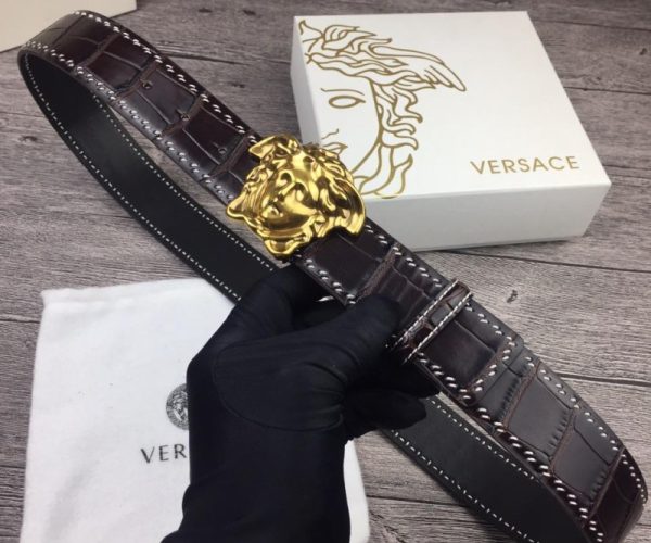 Dây nịt nam Versace siêu cấp da sần mặt khóa classic