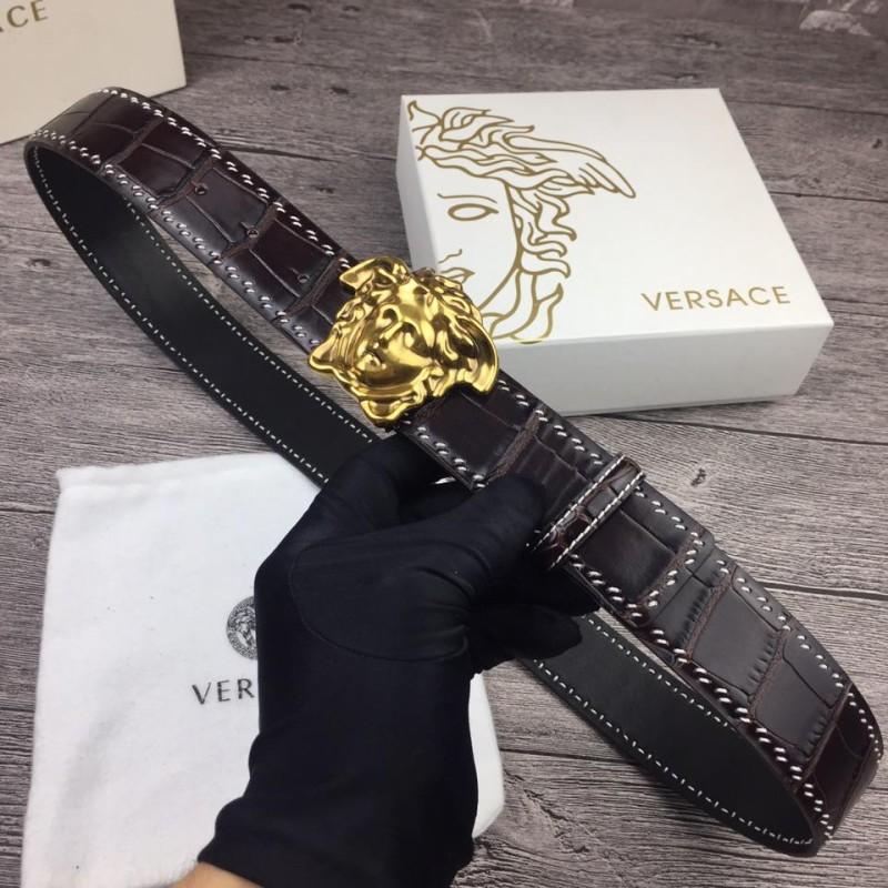 Dây nịt nam Versace siêu cấp da sần mặt khóa classic