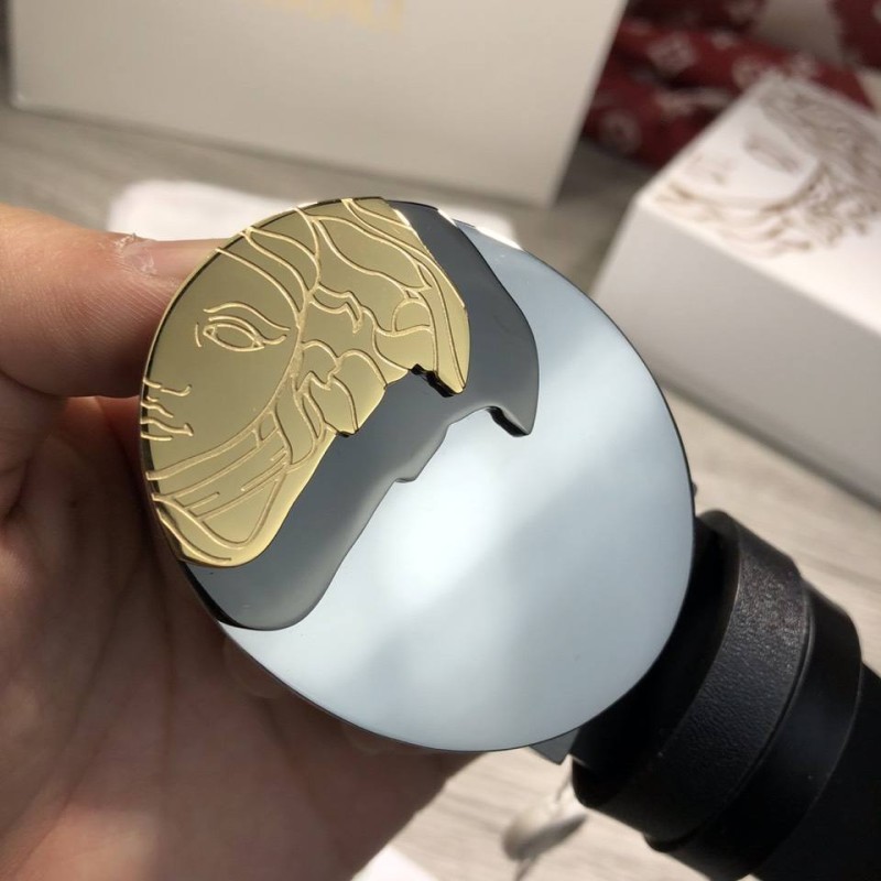 Dây nịt nam Versace siêu cấp đen mặt tròn