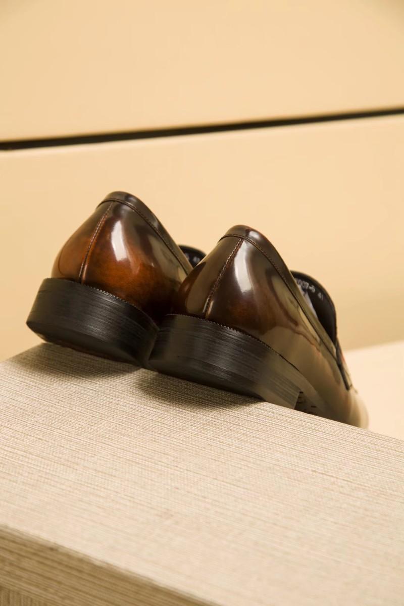 Giày lười Louis Vuitton siêu cấp họa tiết bàn cờ màu nâu