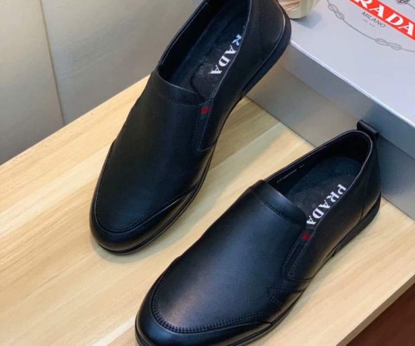 Giày lười Prada siêu cấp da trơn màu đen