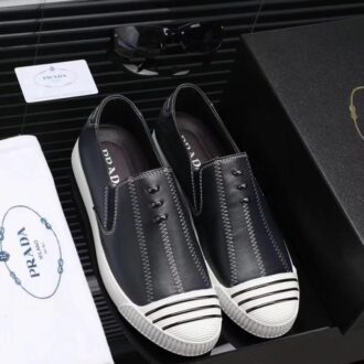 Giày lười Prada siêu cấp họa tiết chỉ may