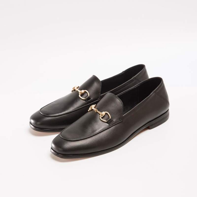 Giày lười Gucci siêu cấp da đen trơn 