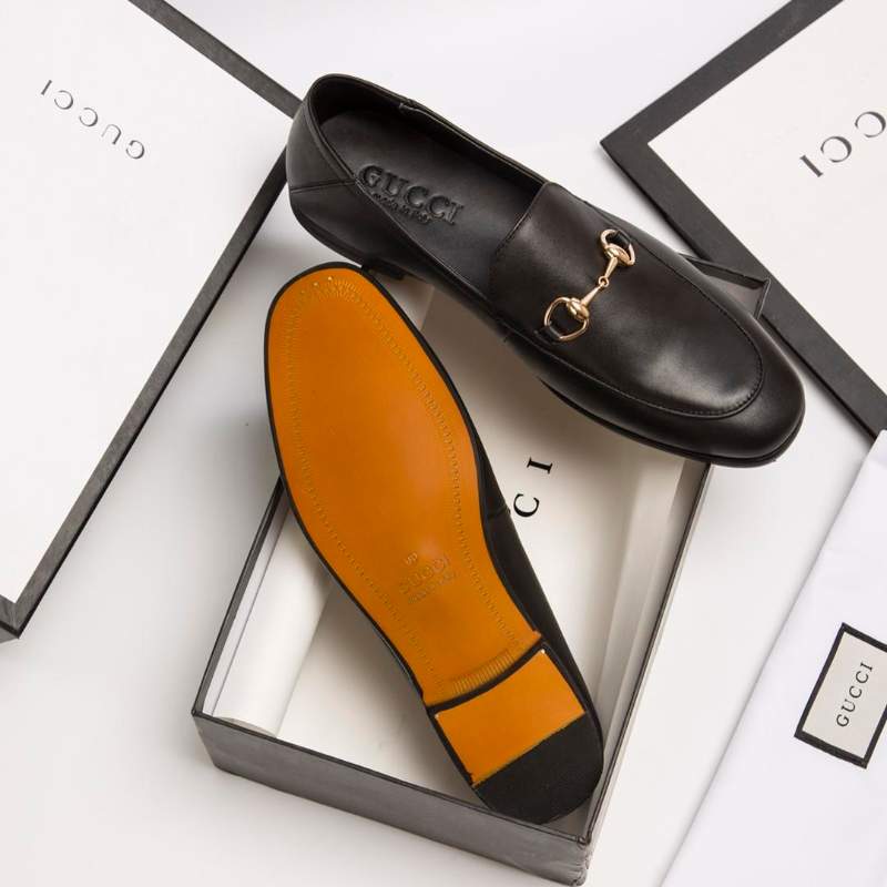 Giày lười Gucci siêu cấp da đen trơn 