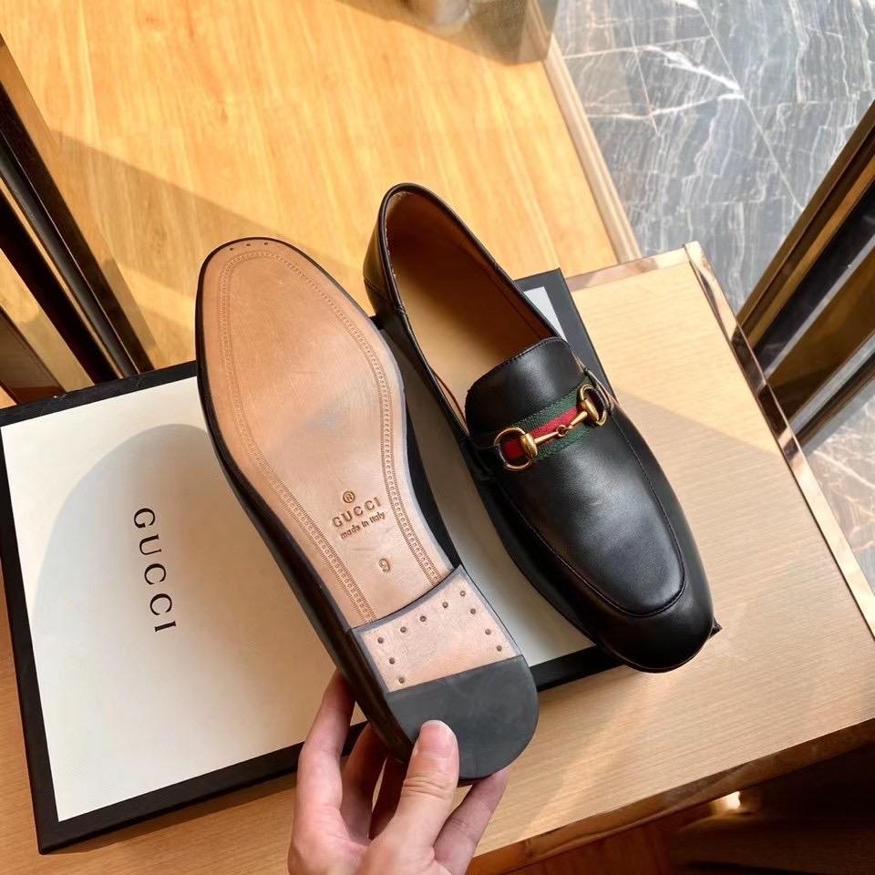 Giày lười Gucci like au đế cao da trơn khóa ngang GLGC05