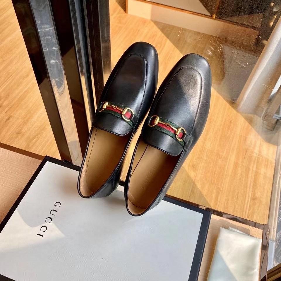 Giày lười Gucci like au đế cao da trơn khóa ngang GLGC05