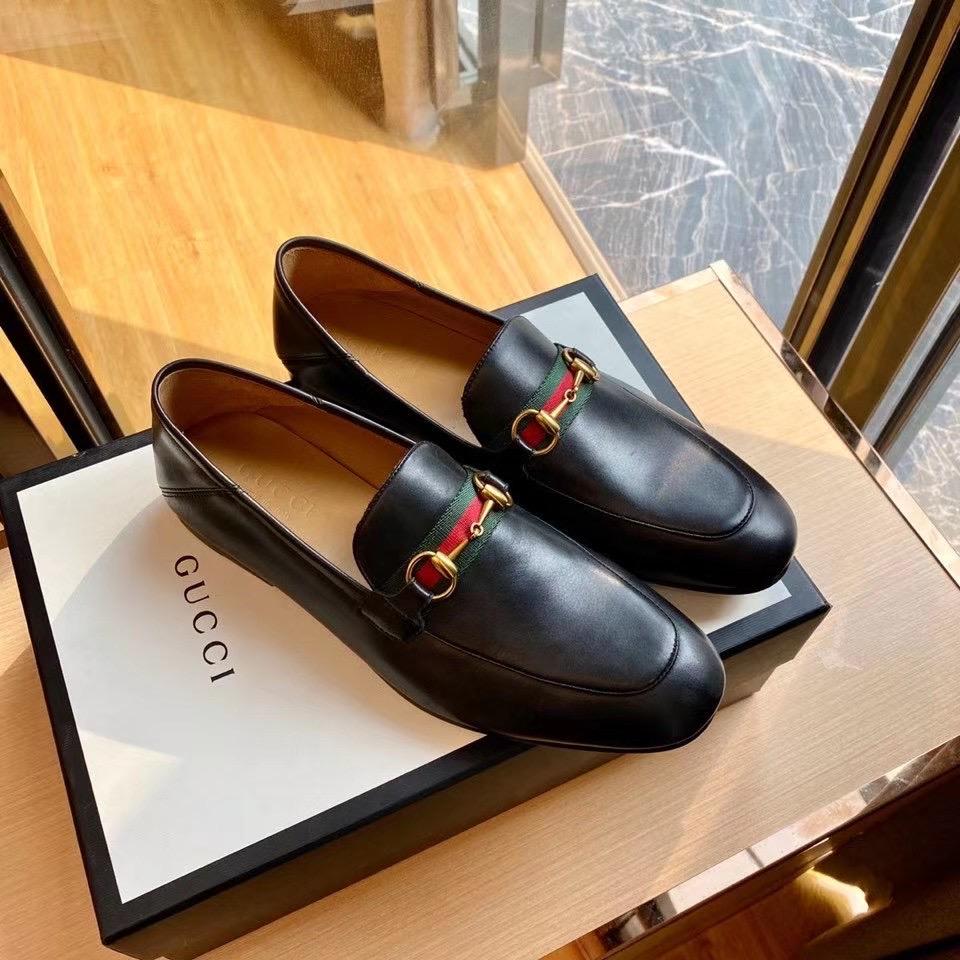 Giày lười Gucci like au đế cao da trơn khóa ngang GLGC05