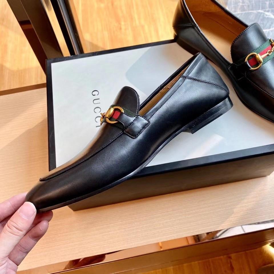 Giày lười Gucci like au đế cao da trơn khóa ngang GLGC05