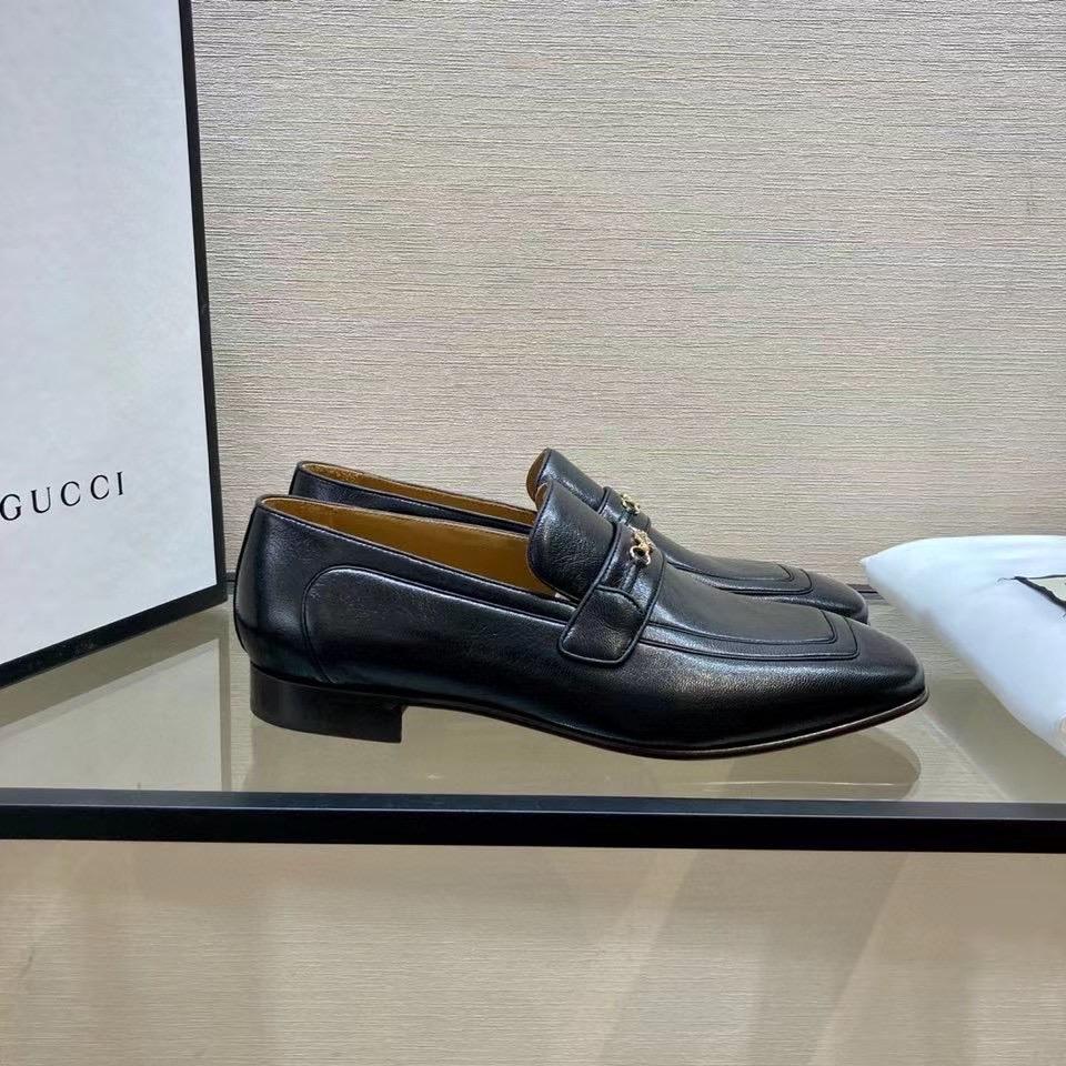 Giày lười Gucci like au đế cao da trơn tag xích nhỏ GLGC37