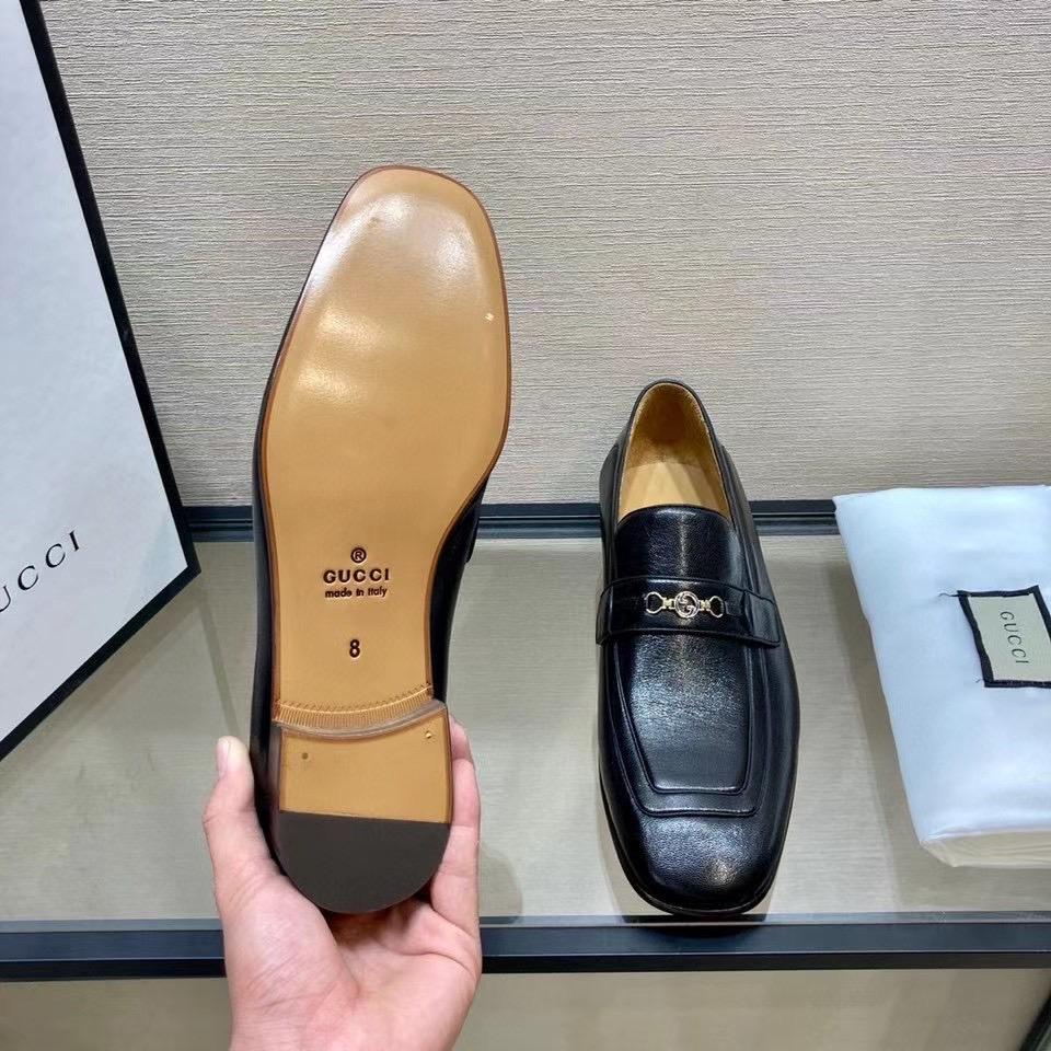 Giày lười Gucci like au đế cao da trơn tag xích nhỏ GLGC37