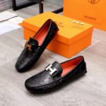 Giày lười Hermes siêu cấp họa tiết đan chéo GLH10