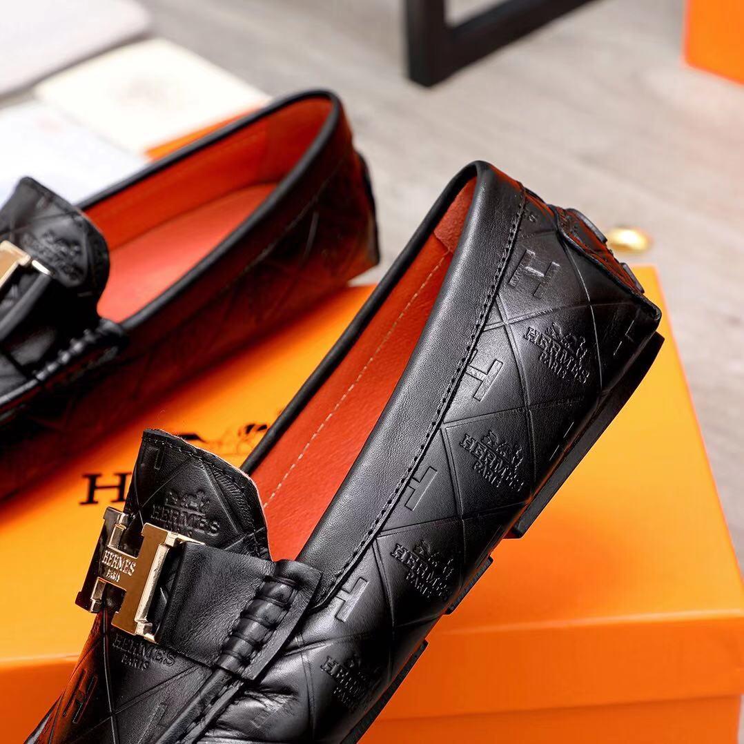 Giày lười Hermes siêu cấp họa tiết đan chéo GLH10