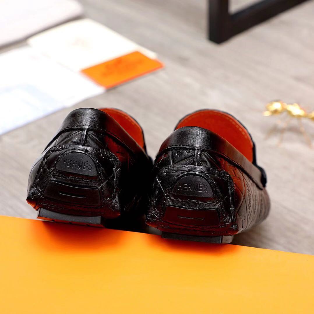 Giày lười Hermes siêu cấp họa tiết đan chéo GLH10