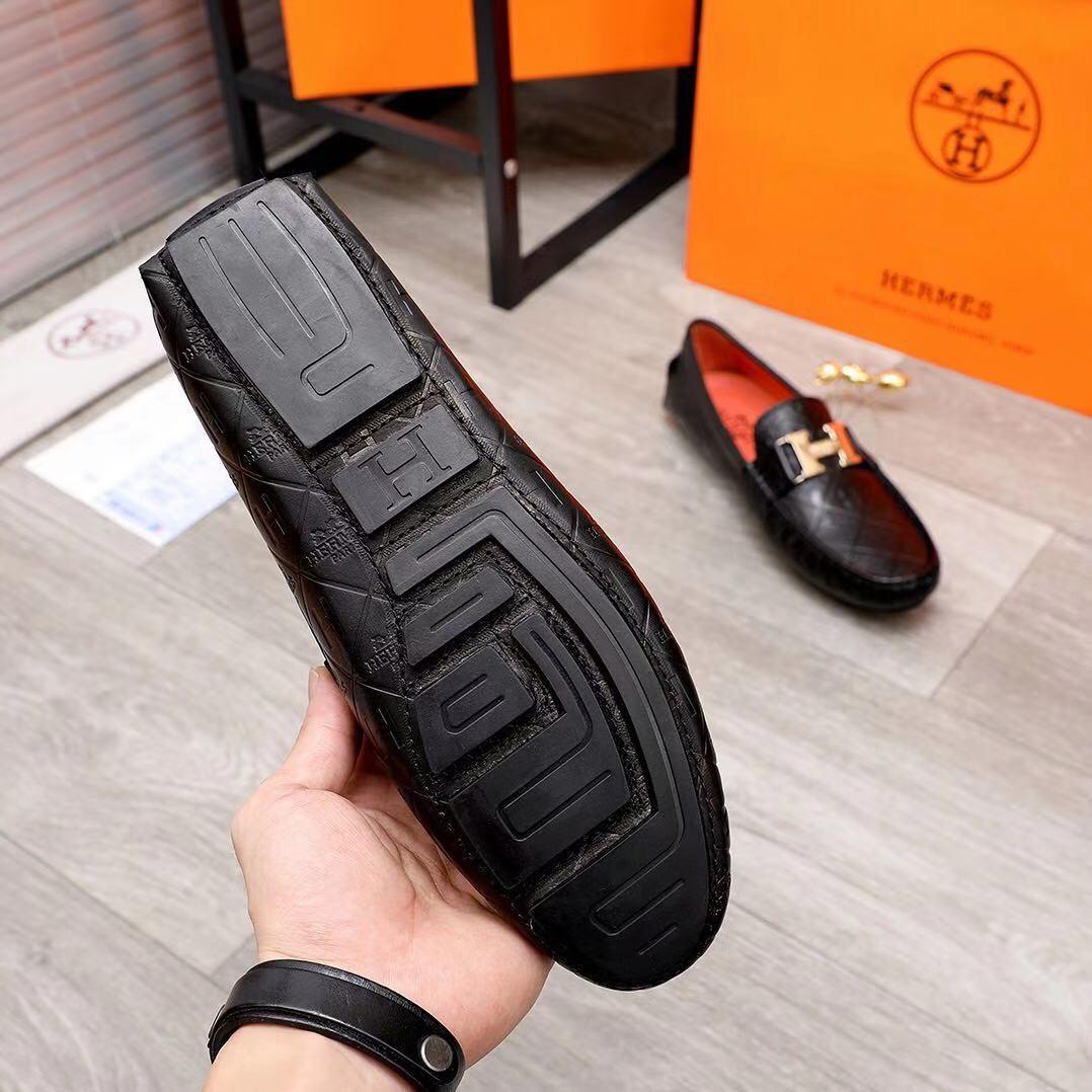 Giày lười Hermes siêu cấp họa tiết đan chéo GLH10