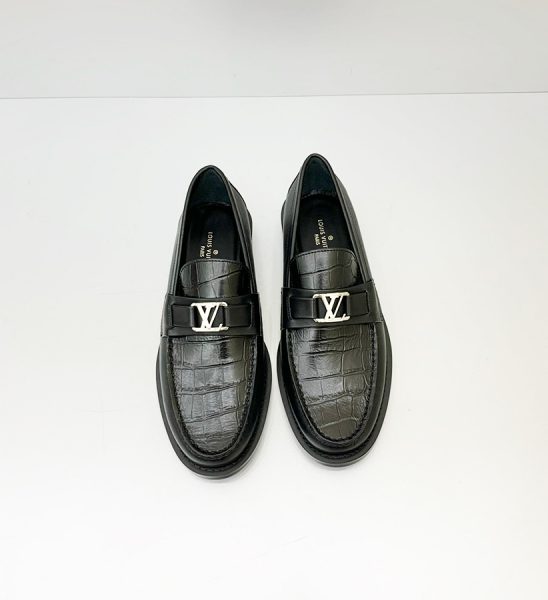 Giày lười Louis Vuitton like au đế cao vân cá sấu GLLV09