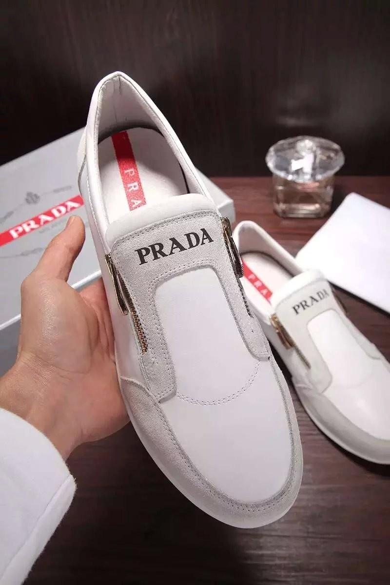 Giày lười Prada siêu cấp họa tiết da lộn