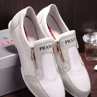 Giày lười Prada siêu cấp họa tiết da lộn