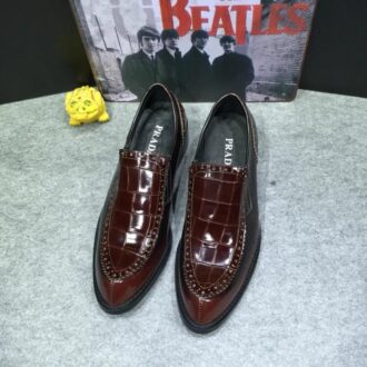 Giày lười Prada siêu cấp hoa tiết ô kẻ