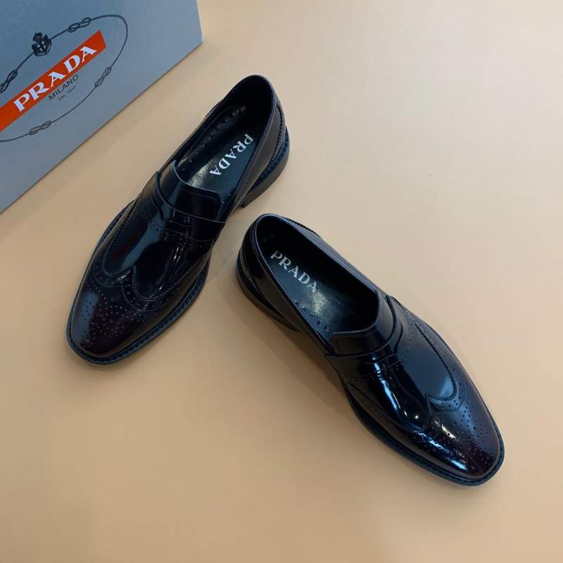 Giày lười Prada siêu cấp màu nâu đen