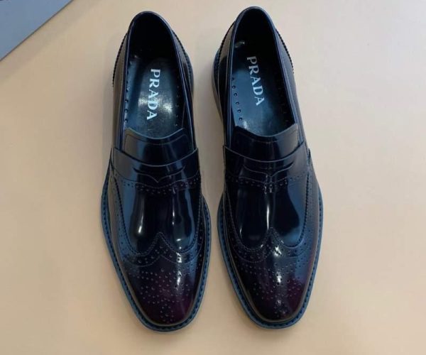Giày lười Prada siêu cấp màu nâu đen