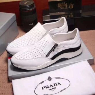 Giày lười Prada siêu cấp thoáng khí màu trắng