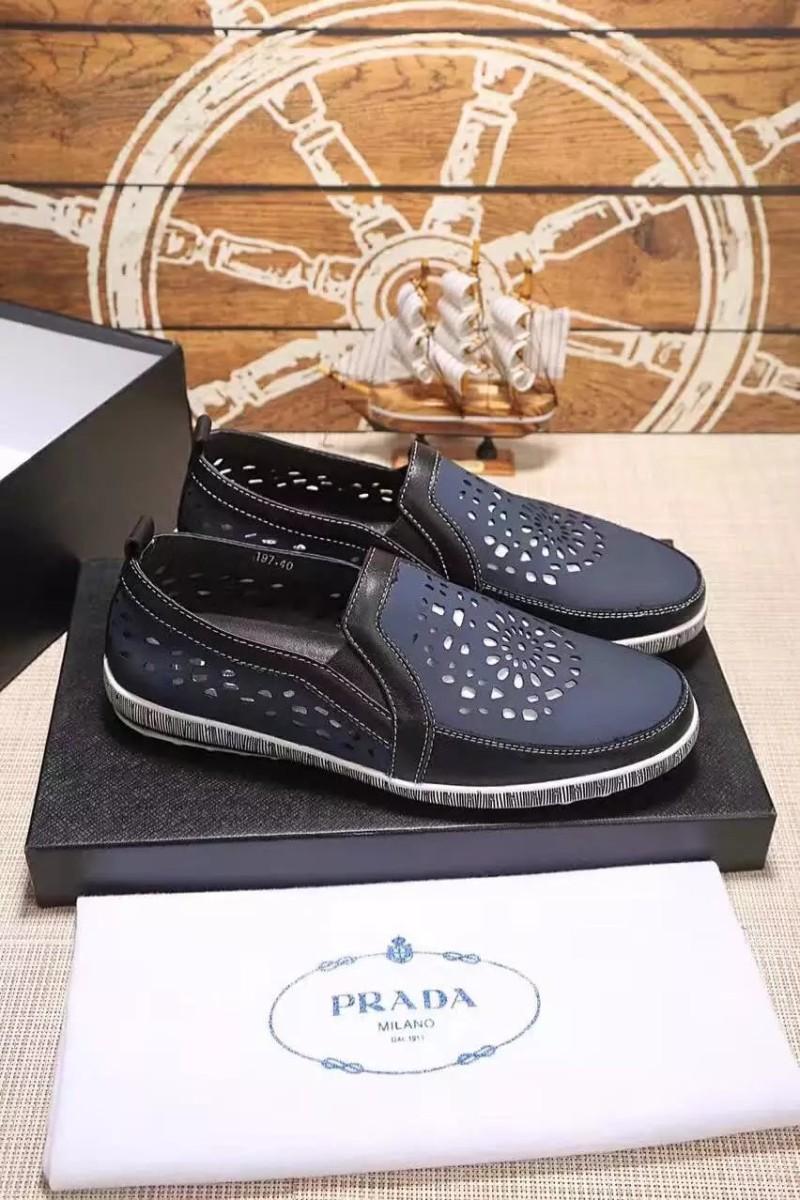 Giày lười Prada siêu cấp thoáng khí màu đen