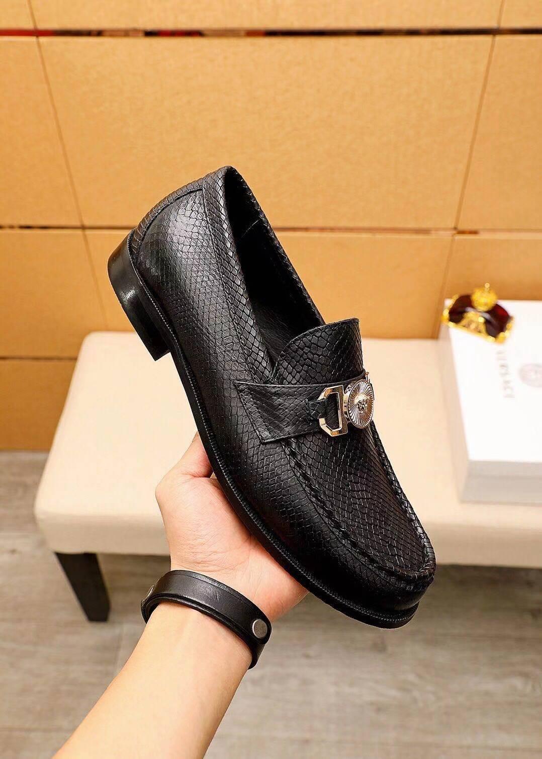 Giày lười Versace siêu cấp hoạ tiết da vằn GLV06