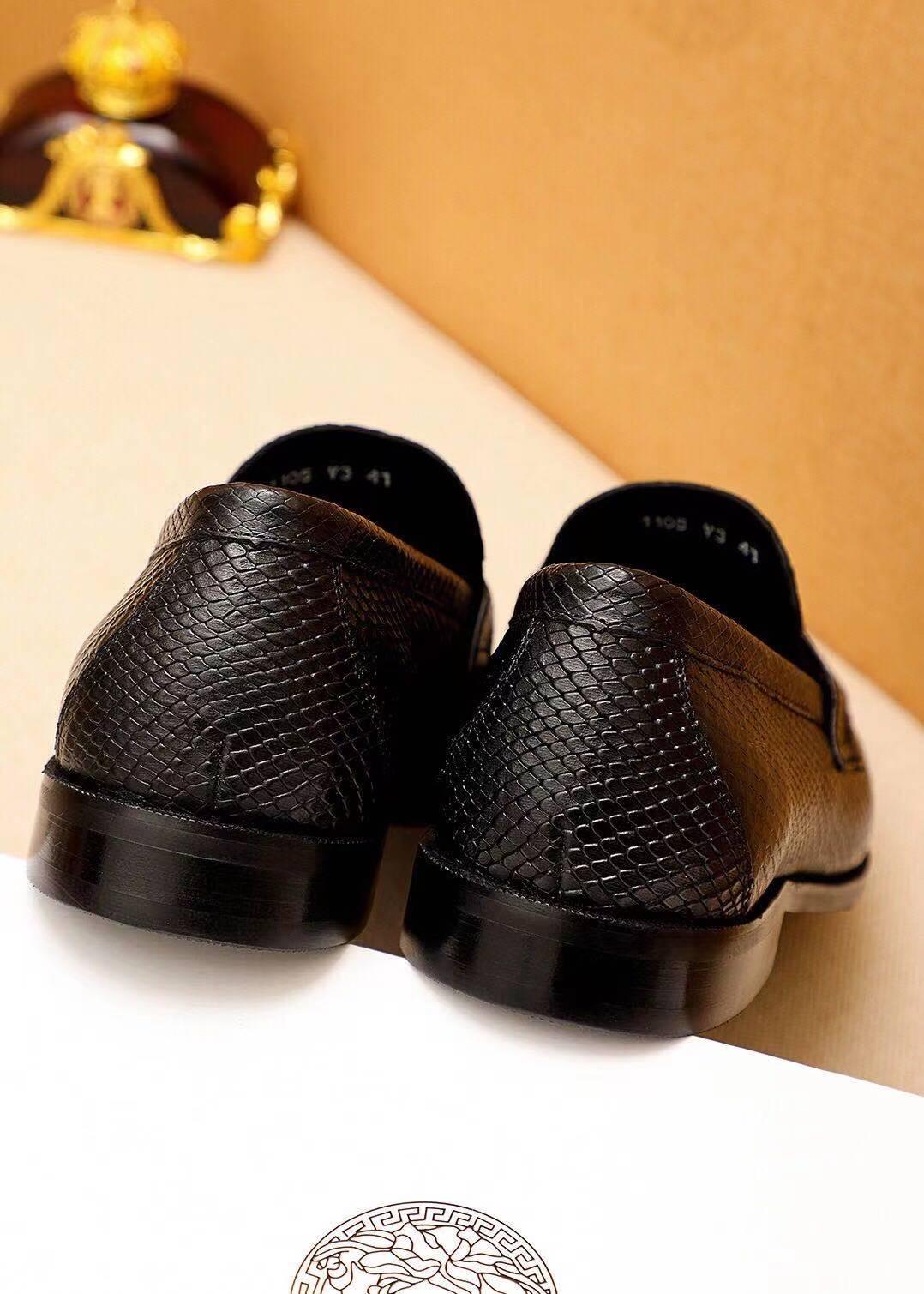 Giày lười Versace siêu cấp hoạ tiết da vằn GLV06