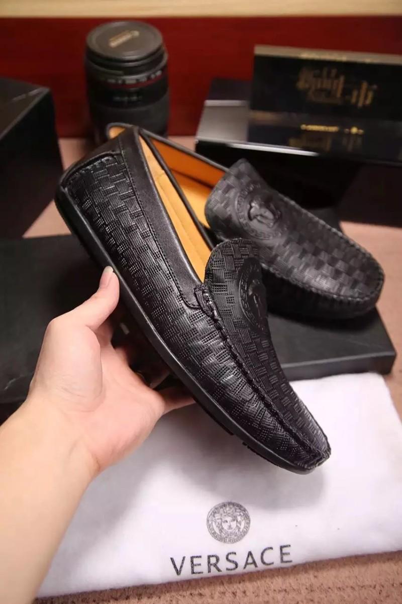 Giày lười Versace siêu cấp họa tiết đan chéo