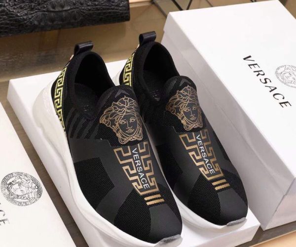 Giày lười Versace siêu cấp thoáng khí màu đen