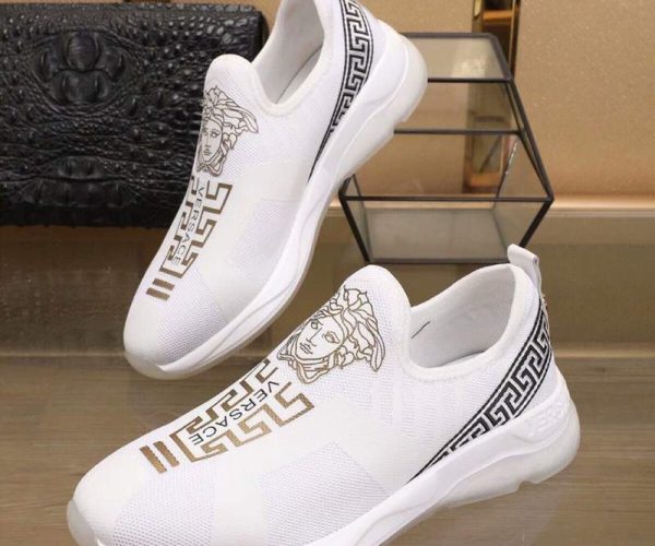 Giày lười Versace siêu cấp thoáng khí màu trắng