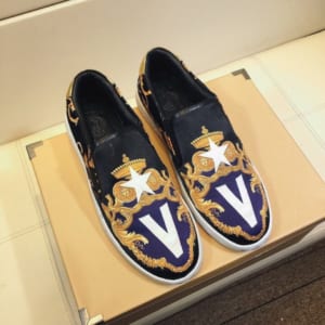 Giày lười Versace siêu cấp họa tiết vương miện GLV10